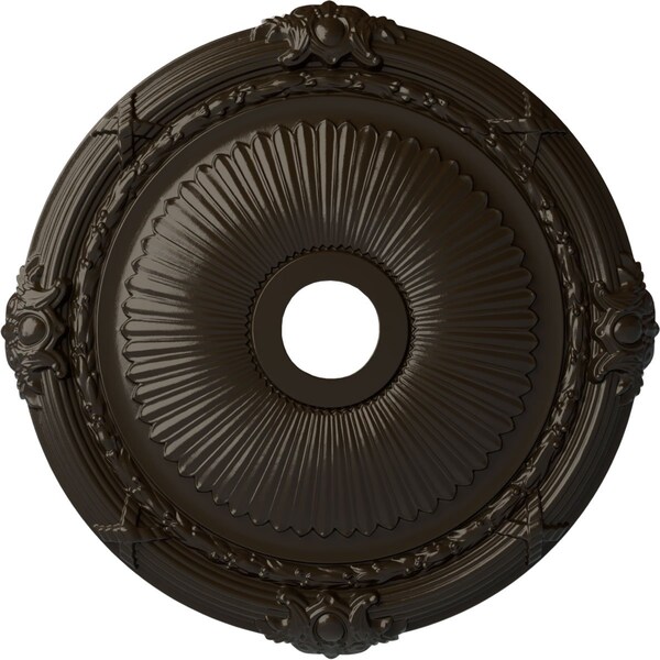 Ekena Millwork Heaton Ceiling Medallion (Fits Canopies up to 6 1/2"), 27 1/2"OD x 3 7/8"ID x 2 1/4"P, Stone Hearth CM27HESHF - main